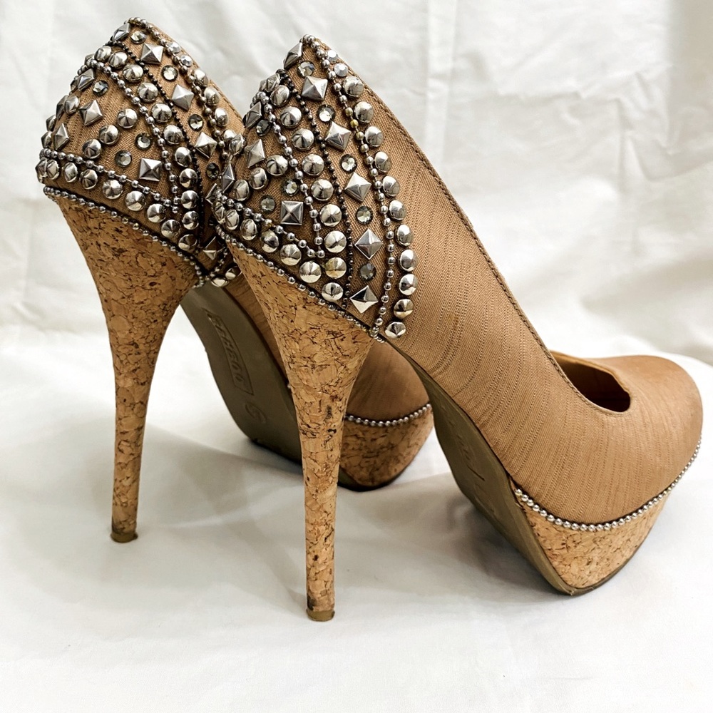 Sky high heel platform pumps handmade decorations